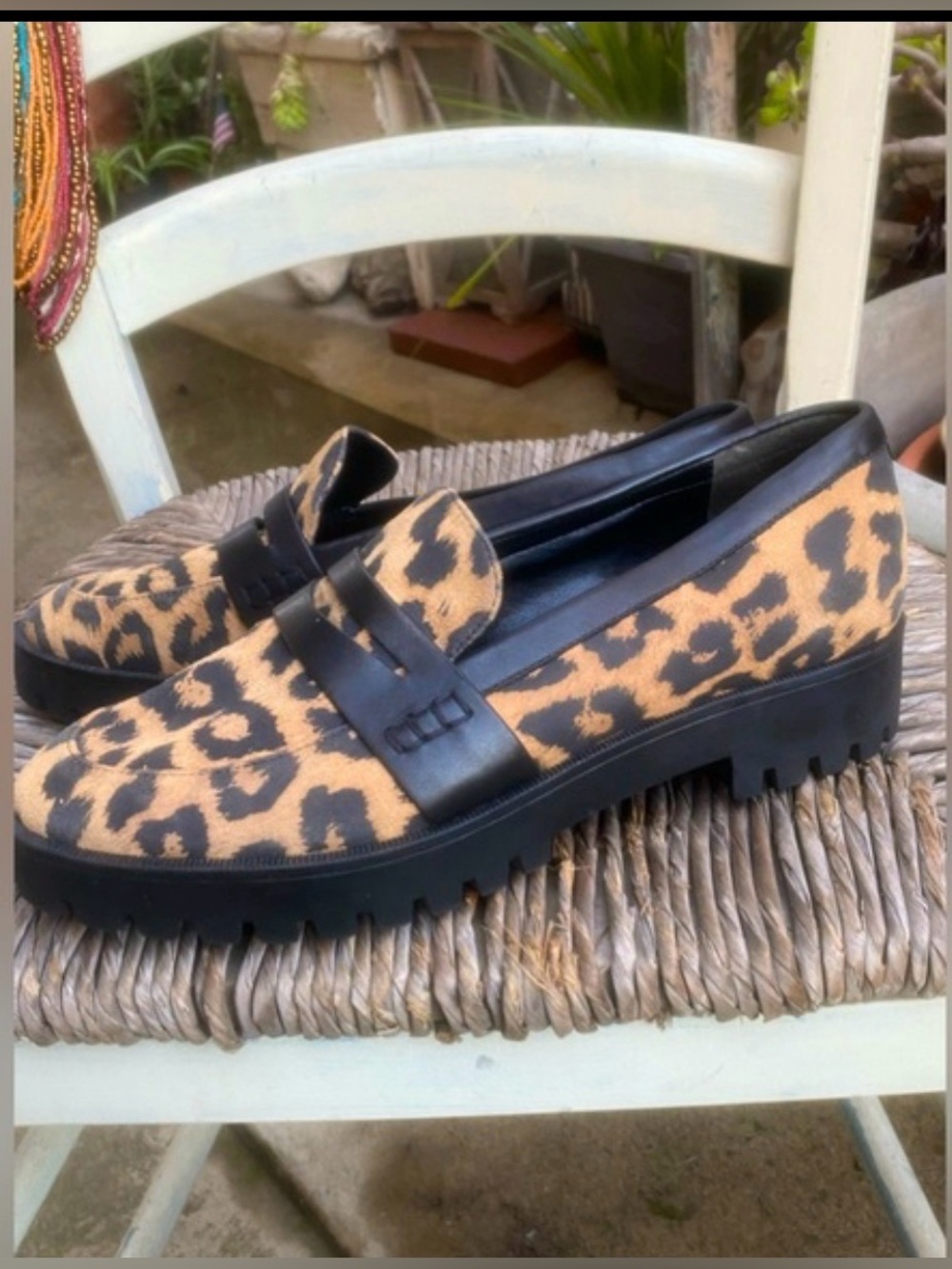 Via Spiga, Gavin Leopard Lug Sole Loafers , Size 7 NWB